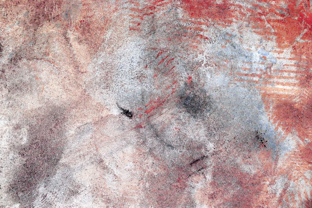 Rustic Abstract Textured Mural Wallpaper: Red, Grey, and Neutral Tones Elegance