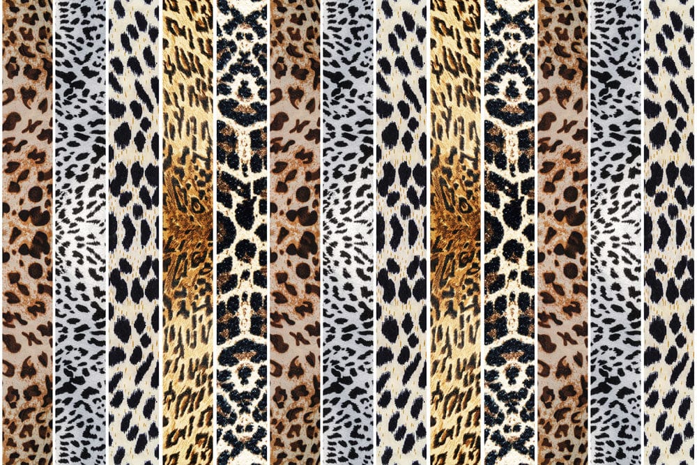 Exotic Animal Print Stripes Wallpaper - Bold Leopard and Cheetah Pattern
