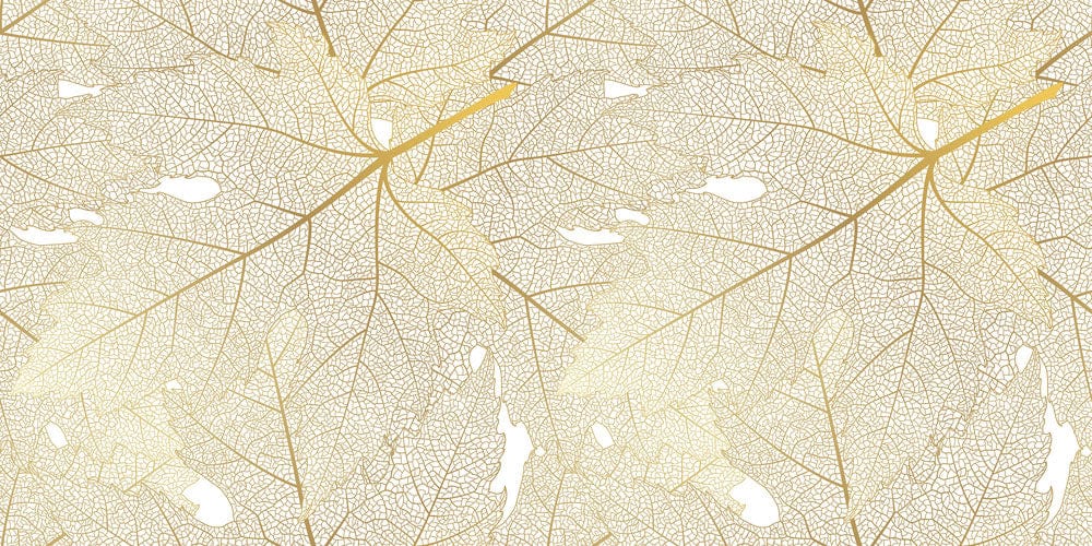 Elegant Golden Leaf Pattern Wallpaper for Modern Sophisticated Interiors Decor