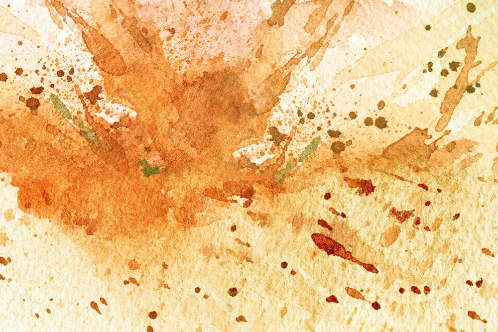 Rustic Watercolour Splatter Orange Artistic Mural Wallpaper for Feature Walls