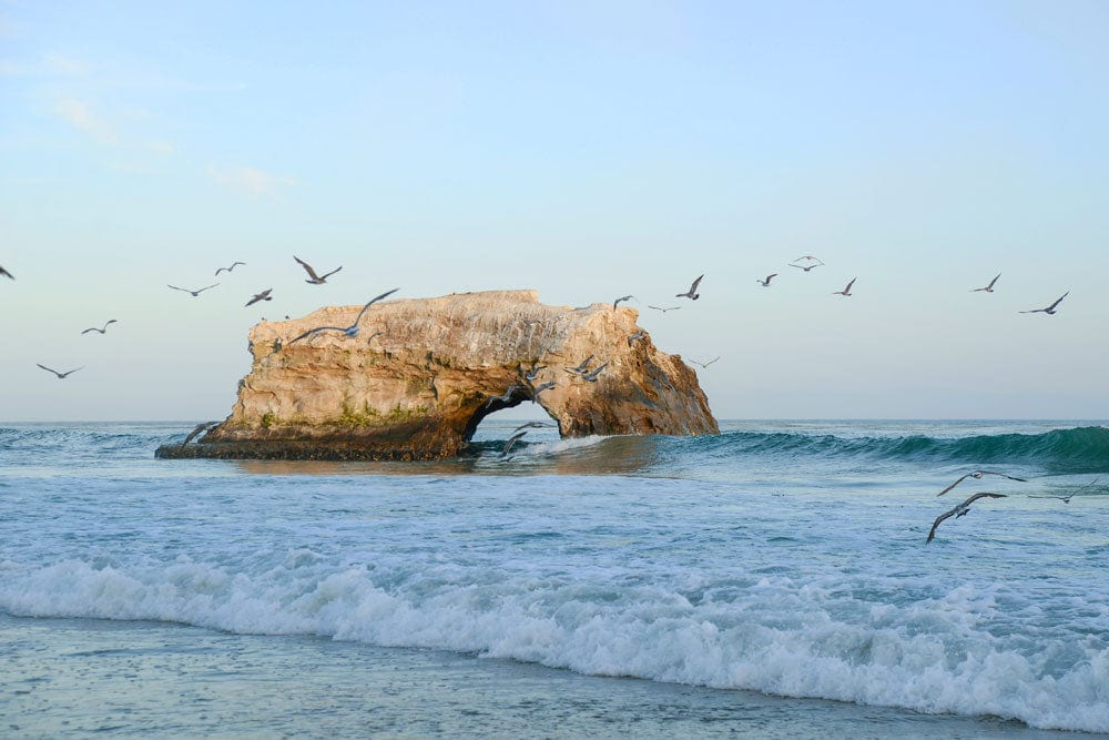 Serene Coastal Seascape Mural Wallpaper with Soothing Blue Ocean Views