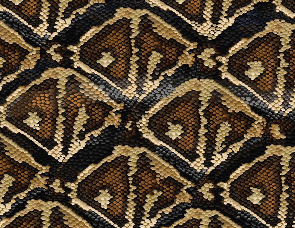 Exotic Snake Skin Pattern Wallpaper in Rich Earthy Tones and Textures