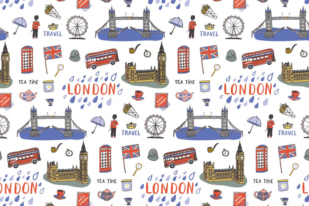 London Tea Time Wallpaper Mural