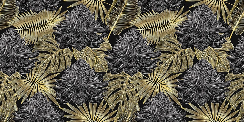Golden and Dark Wallpaper Mural