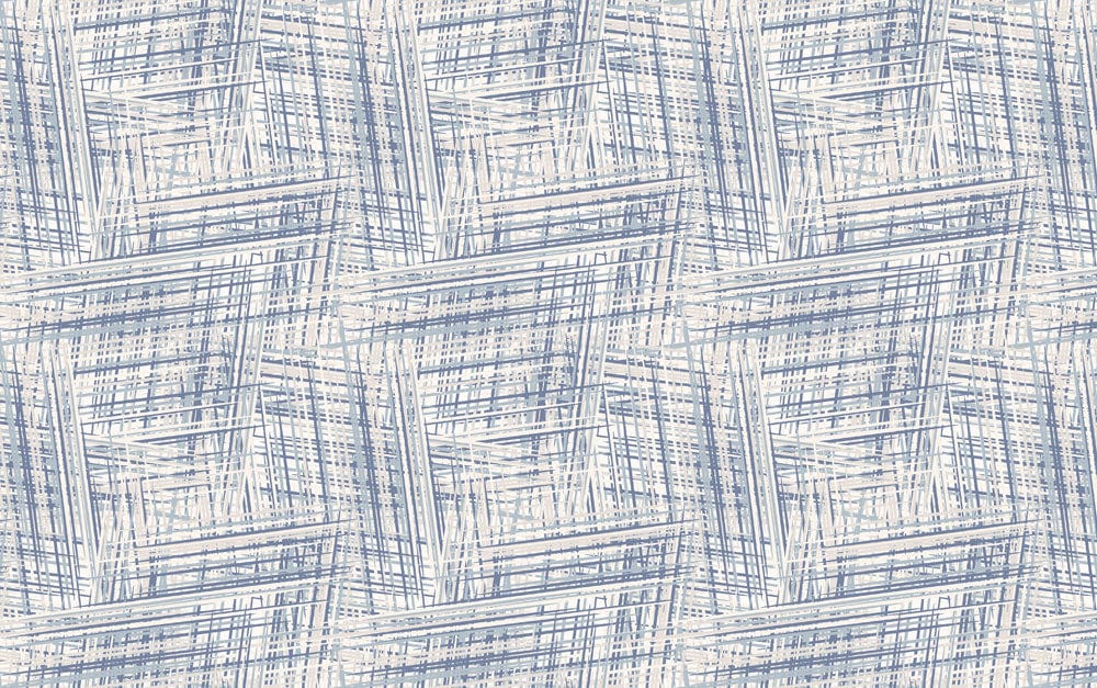 Vintage Blue Geometric Criss-Cross Patterned Wallpaper - Classic British Style