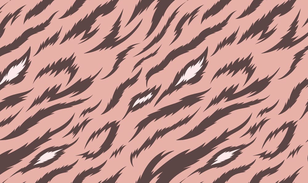 Elegant Pink and Brown Tiger Print Pattern Wallpaper for Modern Interiors