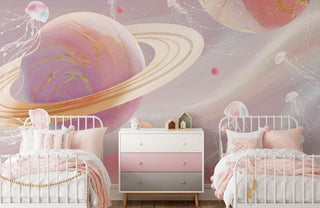 Planets & Jellyfish Wallpaper Mural