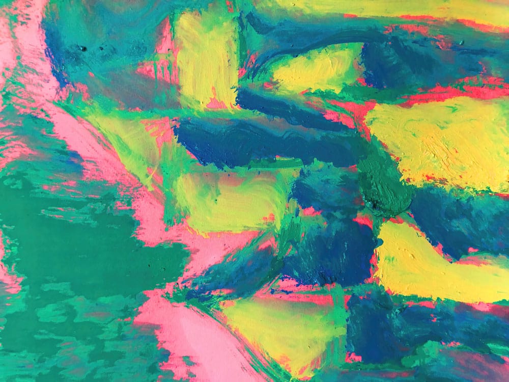 Vibrant Abstract Neon Brushstroke Pattern Wallpaper in Bold Artistic Colours