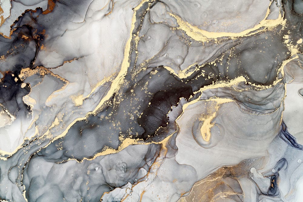 Luxury Gold and Grey Marble Effect Mural Wallpaper for Elegant Interiors