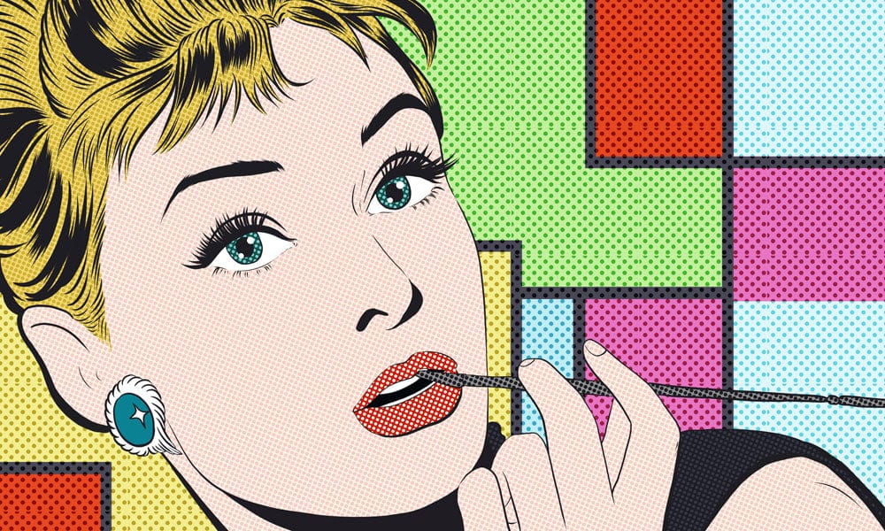 Vibrant Pop Art Style Retro Wall Mural - Colourful Modern Graphic Design