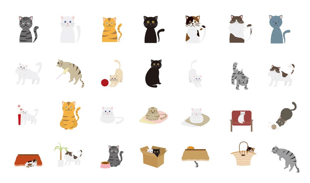 Charming Feline Friends Patterned Wallpaper in Soft Pastel Tones for Playful Spaces