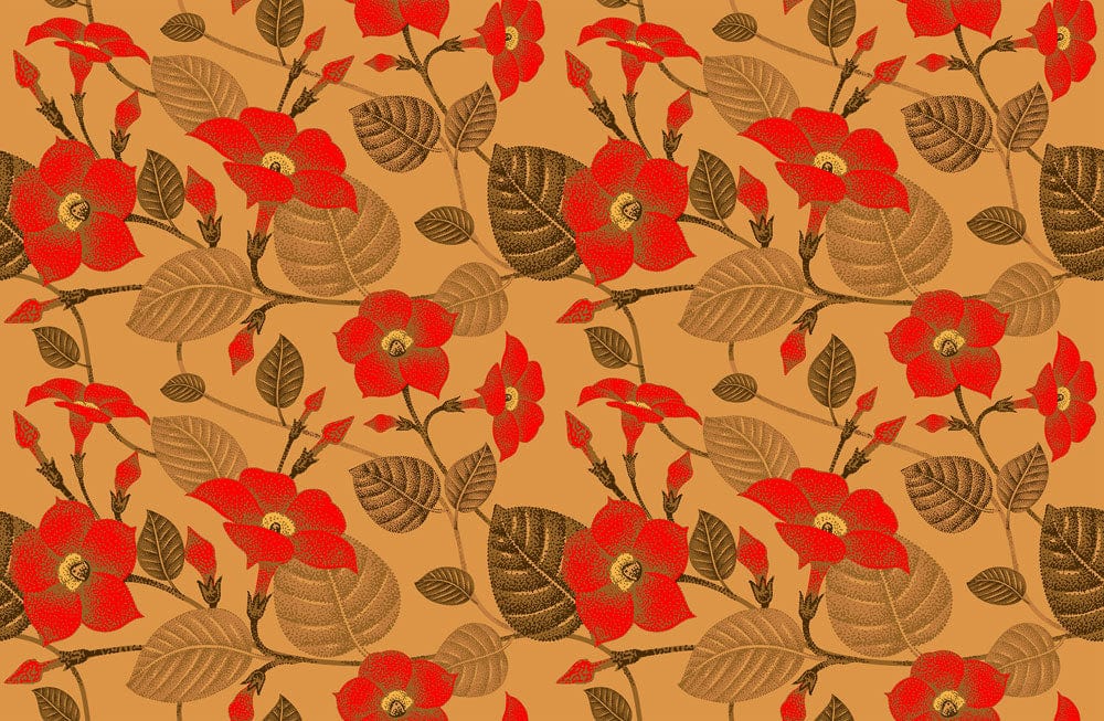 Red Morning Glory Wallpaper Mural