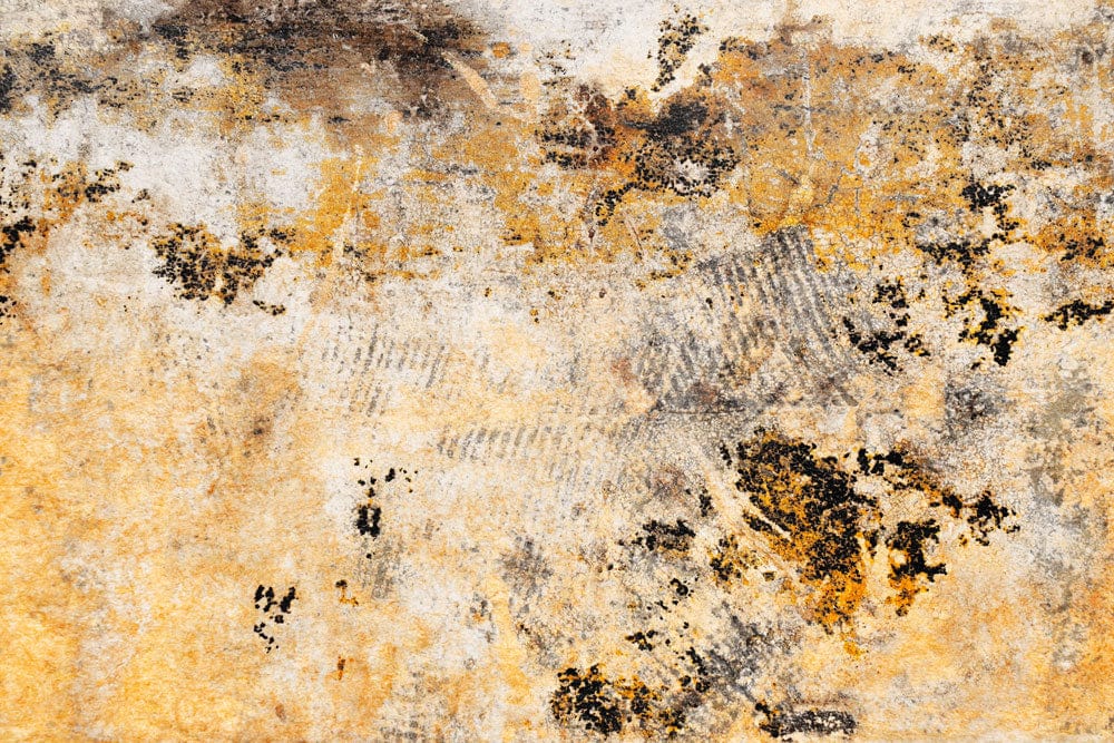 Rustic Industrial Aged Texture Mural Wallpaper in Ochre and Charcoal Tones