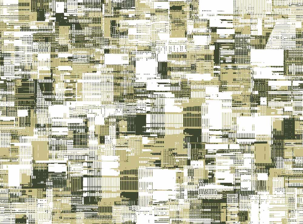 Modern Geometric Abstract Green Pixel Pattern Wallpaper for Contemporary Interiors