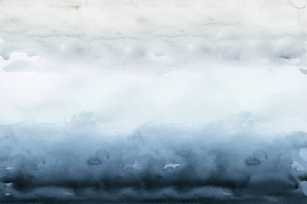 Tranquil Misty Blue Watercolour Ombre Wallpaper for Serene Interiors