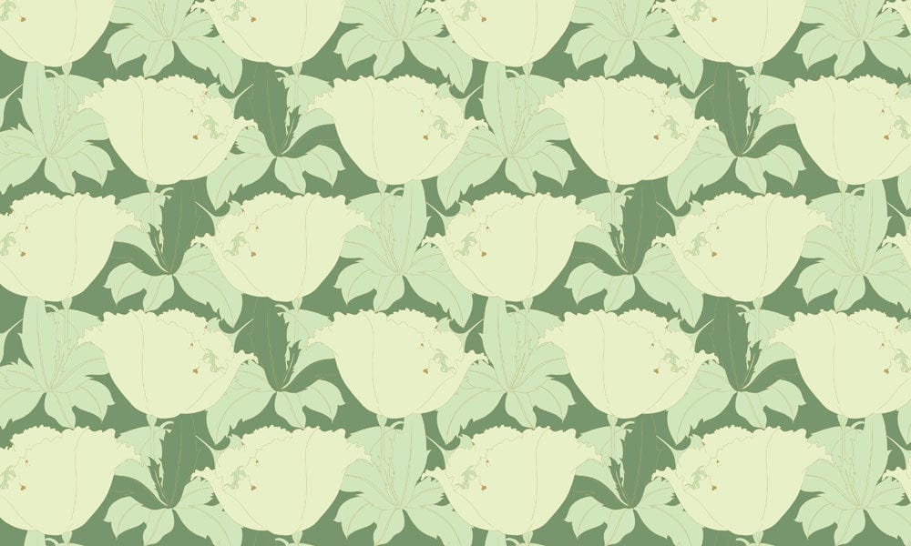 Sage Green Floral Pattern Wallpaper: Elegant Botanical Design for Sophisticated Interiors