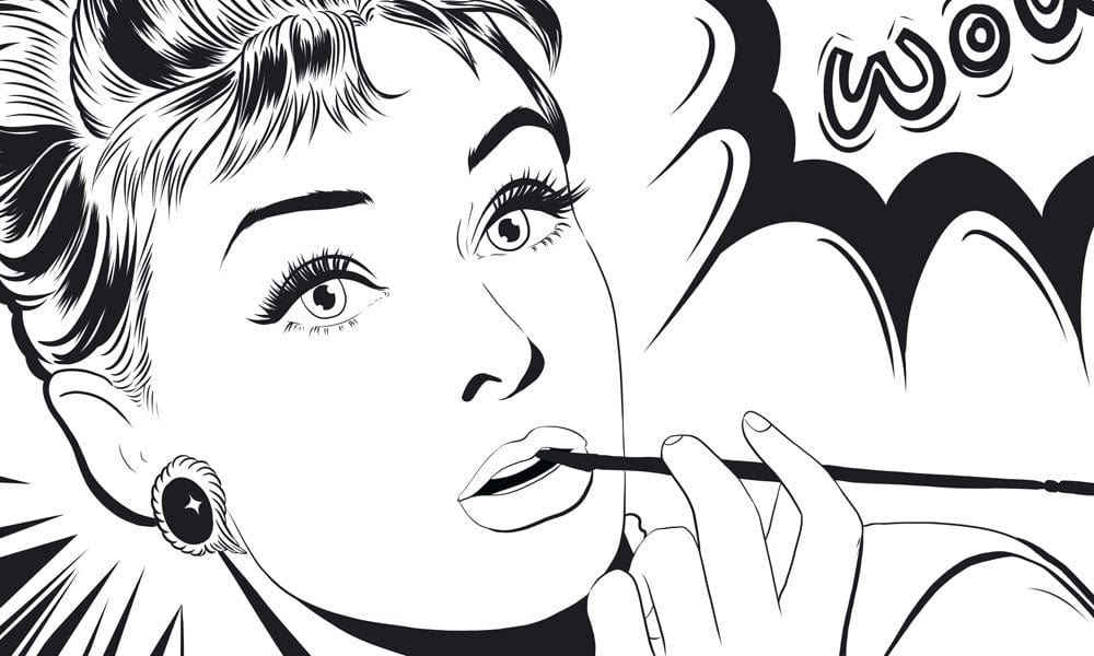 Monochrome Retro Pop Art Wallpaper - Vintage Comic Style Wall Mural