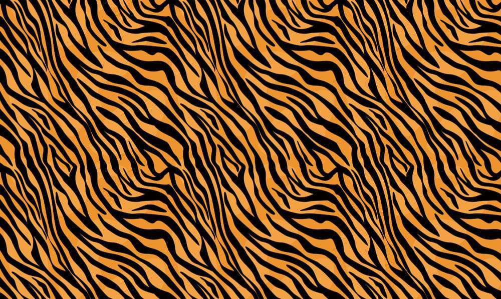Bold Safari-Inspired Tiger Stripe Wallpaper in Rich Orange and Black Design