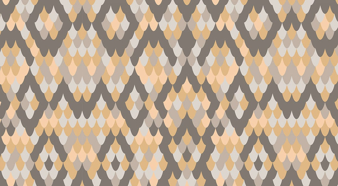 Modern Geometric Multicolour Chevron Pattern Wallpaper - Beige and Grey Tones