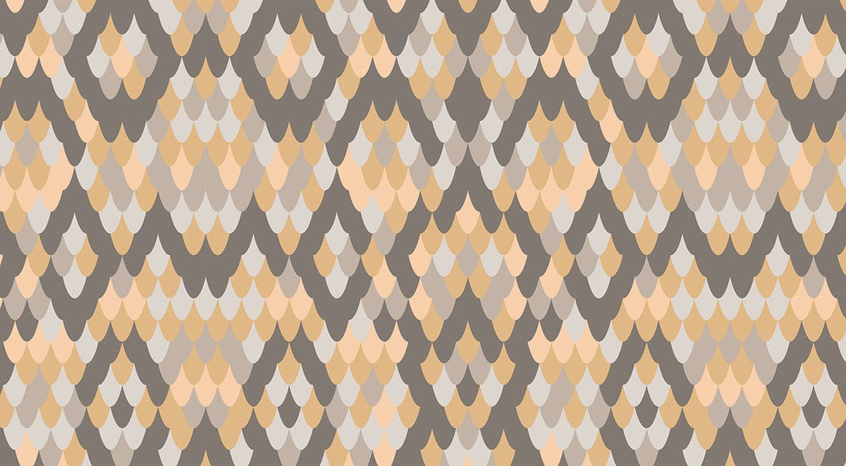 Modern Geometric Multicolour Chevron Pattern Wallpaper - Beige and Grey Tones