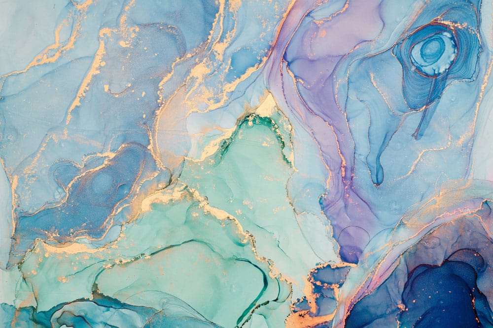 Abstract Watercolour Dreams Ink Blue Aqua Wall Mural Luxury Wallpaper Design