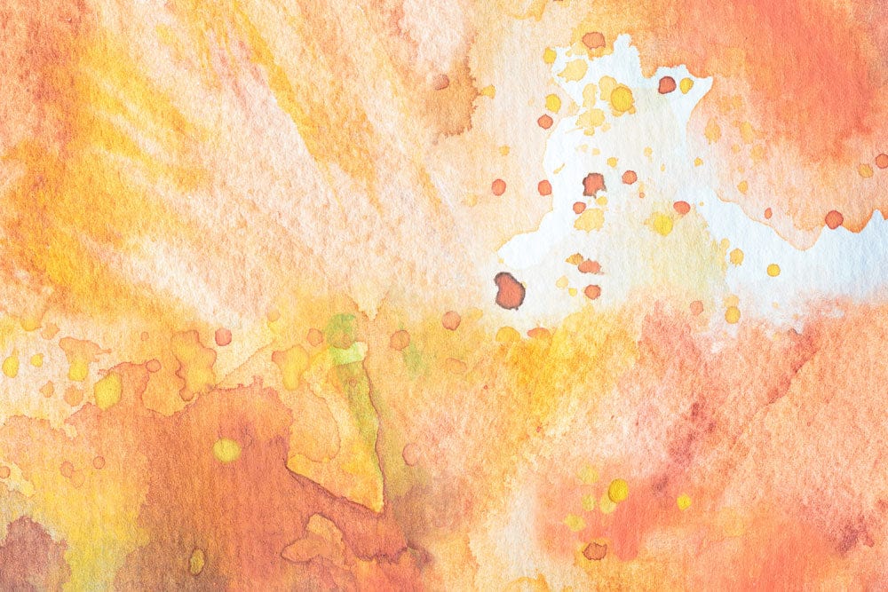 Warm Watercolour Abstract Wallpaper: Orange and Yellow Artistic Mural Design