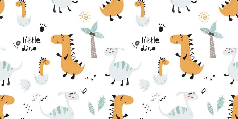 Playful Dinosaur Adventure Kids Wallpaper - Quirky Colourful Pattern Design