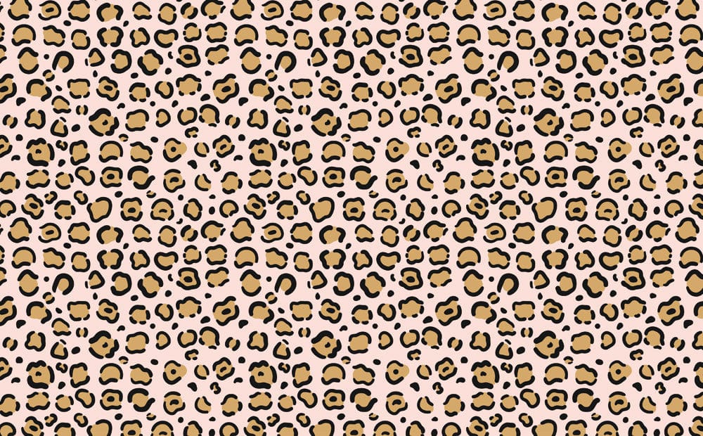 Chic Leopard Print Wallpaper in Beige and Black Animal Pattern