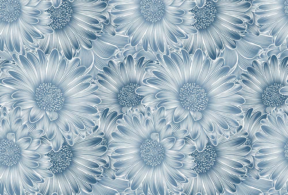 Blue Daisy Wallpaper Mural