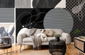 Abstract Black & White Shapes Wallpaper Mural