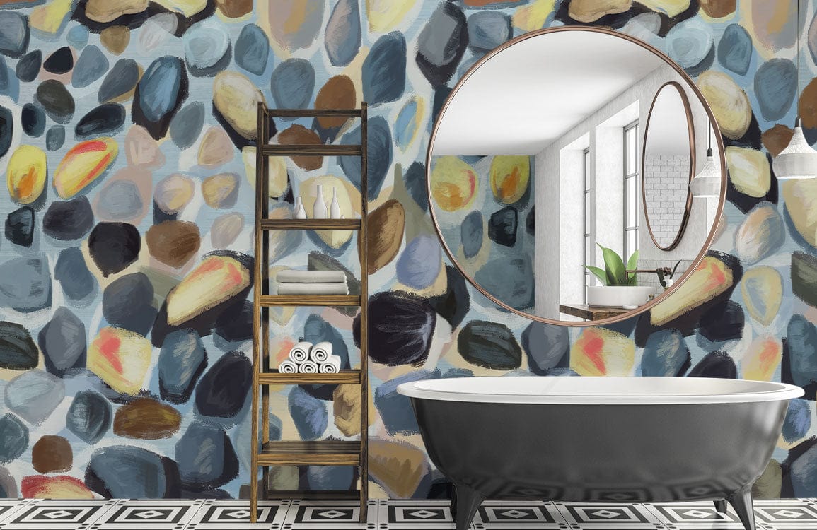 Abstract Watercolour Rocks Wallpaper Mural