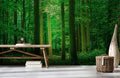 Beam in Emerald Forest Wallpaper Mural