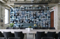 Black & Blue Squares Wallpaper Mural