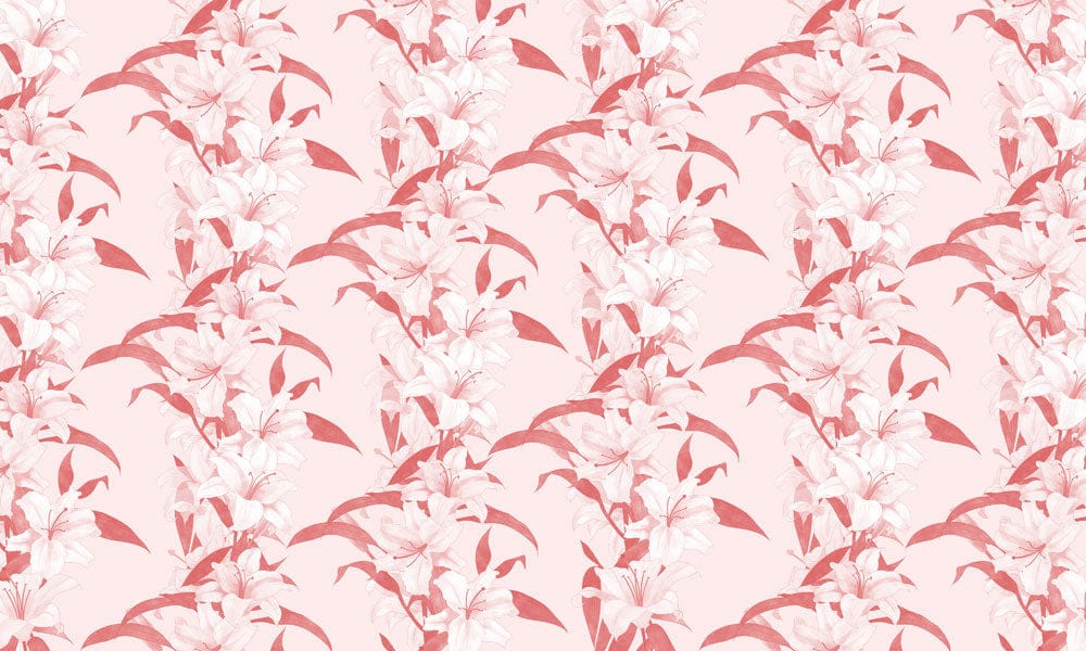 Vintage Coral Floral Pattern Wallpaper with Elegant Botanical Design