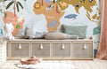 Blue Animal Map Wallpaper Mural