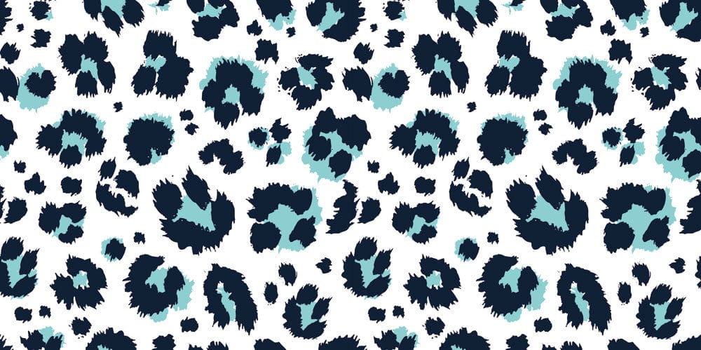 Bold Teal Leopard Print Wallpaper - Modern Exotic Style Décor Accent