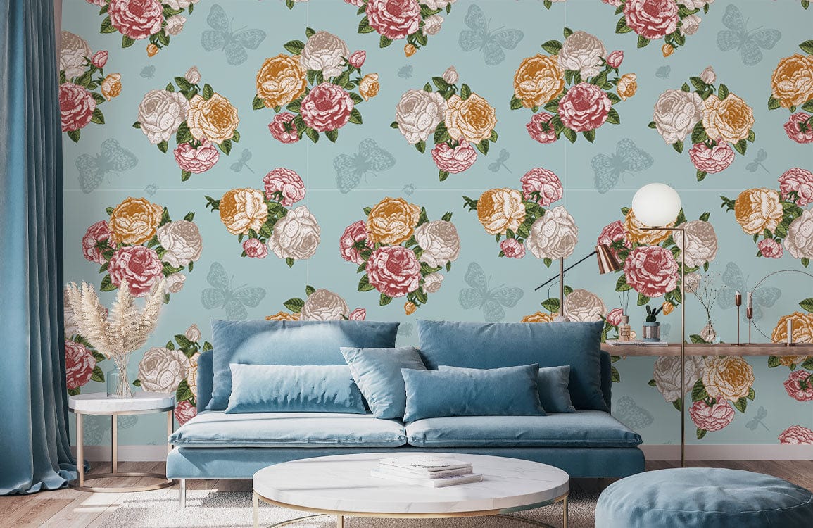 Bouquets & Flowers Wall Mural | Aesthetic Floral Wall Mural UK