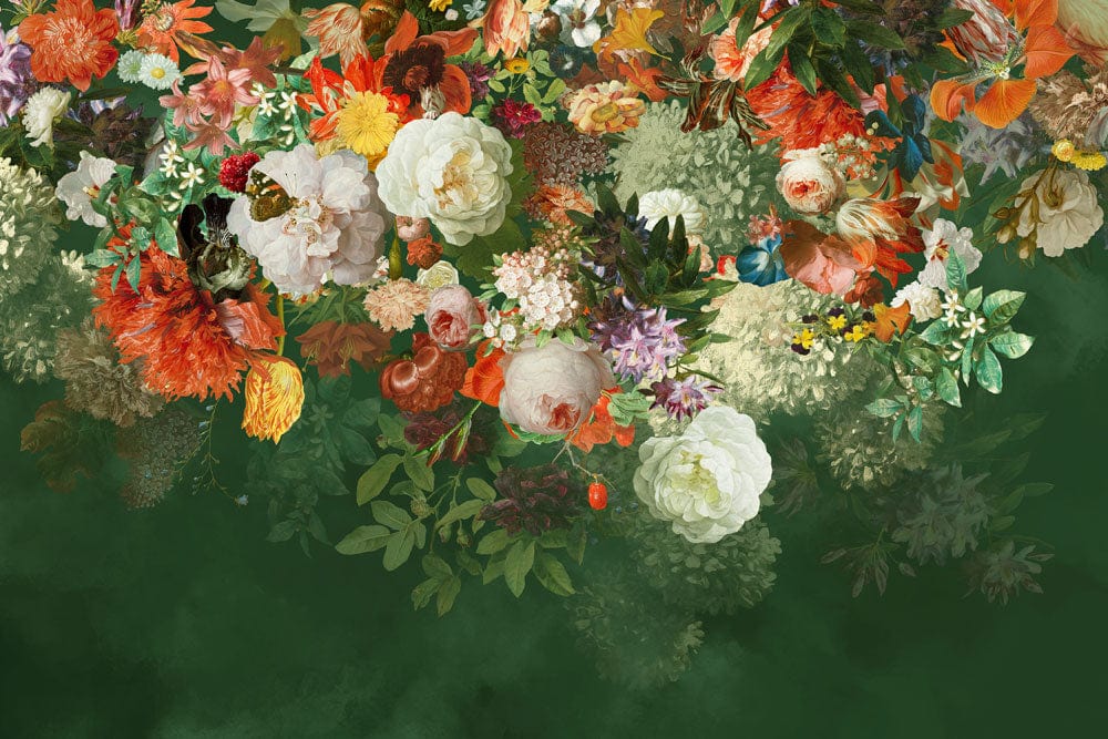Luxurious Floral Greenery Mural Wallpaper with Vibrant Botanical Design Elegance