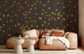 Brown Starry Dandelion Wallpaper Mural