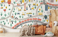 Cartoon Busy Traffic Wallpaper Mural