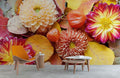 Colorful Dahlias Wallpaper Mural