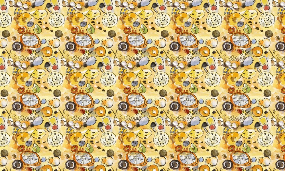Colorful Watercolour Fruits Wallpaper Mural