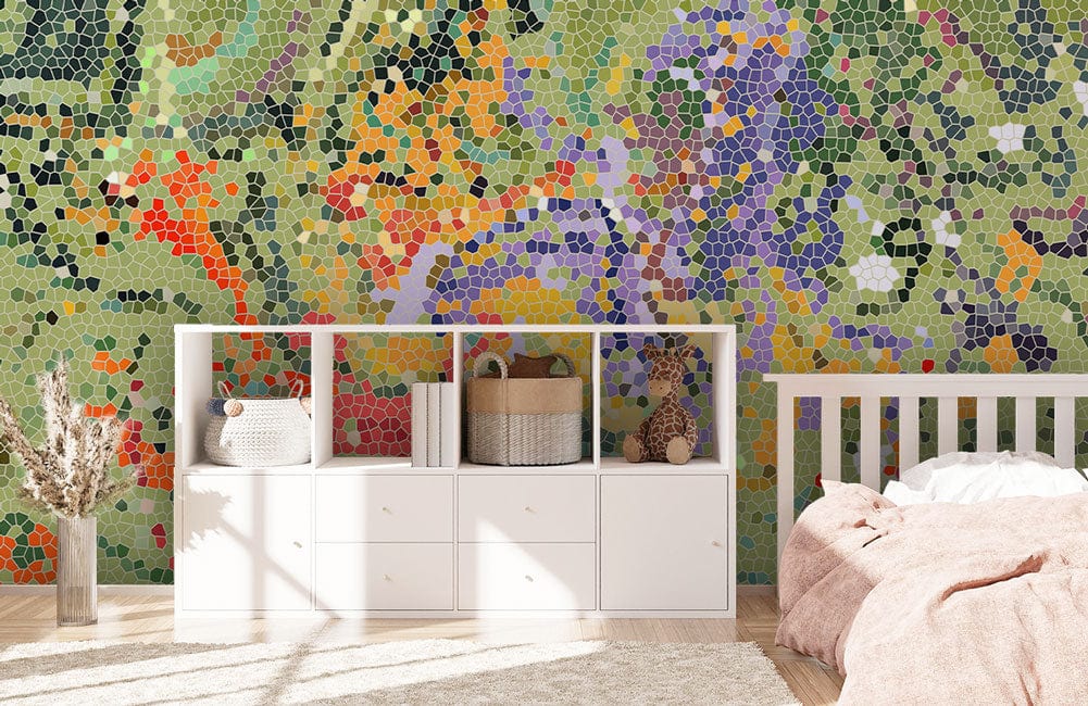 Colourful Block Mosaic Wallpaper Mural
