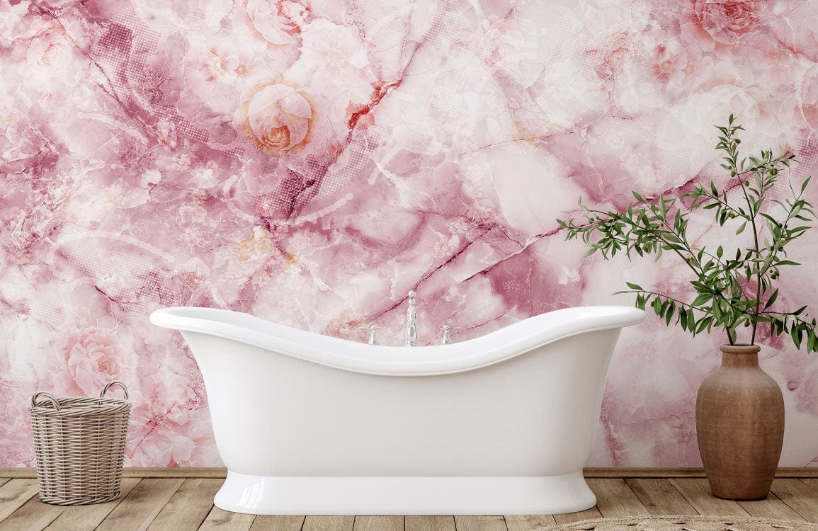 Cracked Rose Pink Crystal Wallpaper Mural