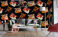 Dark Paper Cranes Wallpaper Mural