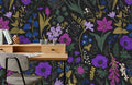 Dark Purple Flowers Wallpaper Mural