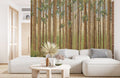 Dense Tree Trunks Wallpaper Mural