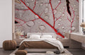 Dew on Red Leave Wallpaper Mural