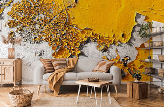 Dry Yellow Paint Wall Wallpaper Mural