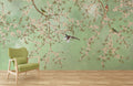 Flowers in Green Lush Wallpaper Mural